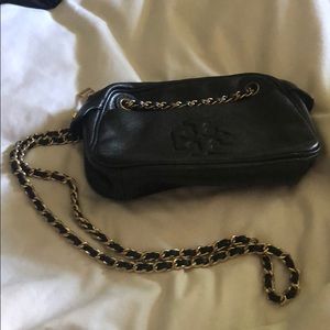 Tory Burch crossbody black and gold purse